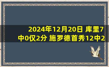 2024年12月20日 库里7中0仅2分 施罗德首秀12中2 勇士遭灰熊『51分』血洗